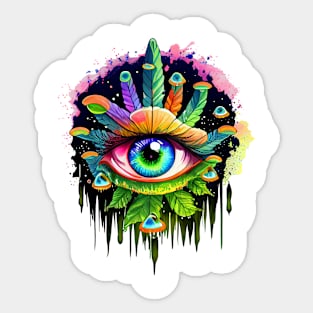 Psychedlic Marijuana Eye Sticker